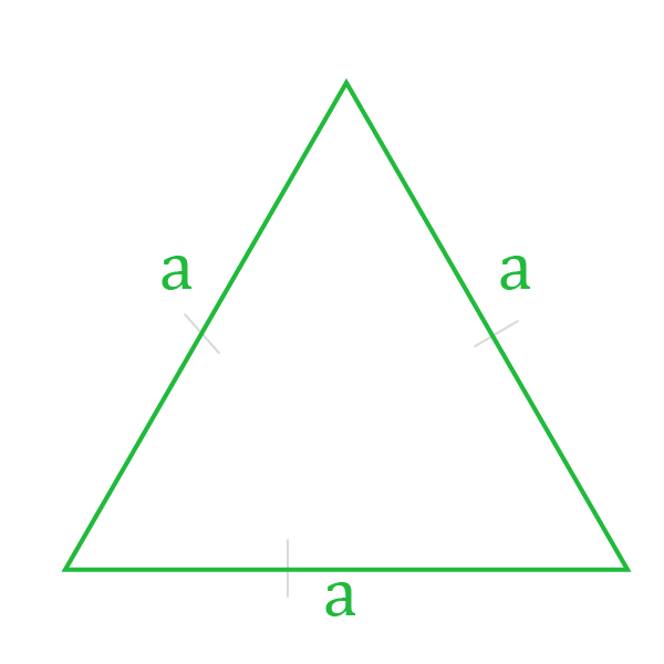Нахождение площади равностороннего треугольника через стороны.