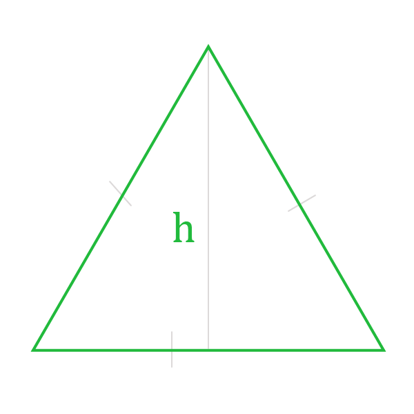 Нахождение площади равностороннего треугольника через высоту.